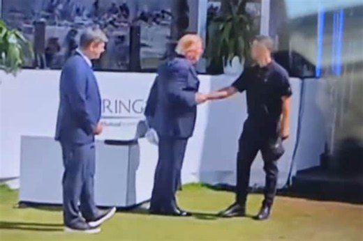 Presidents Cup 2026: Watch Donald Trump greet Adam Scott with some not-so-subtle gamesmanship on the first tee