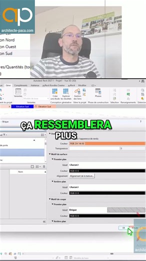 Revit: Modifie la couleur de tes matériaux FACILEMENT ! #shorts