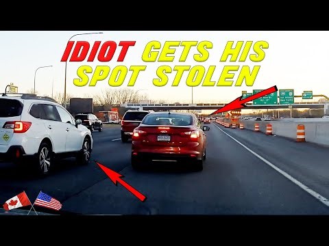 IDIOT TRIES TO BLOCK CARS FROM ZIPPER MERGING