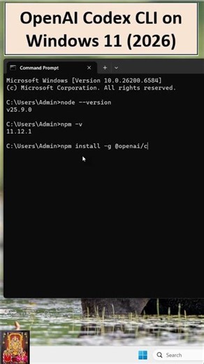 OpenAI Codex CLI on Windows 11 (2026)