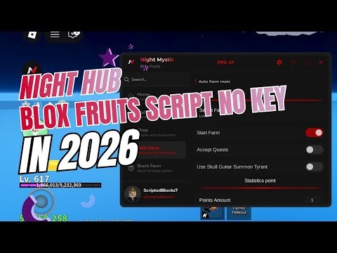 [NIGHT HUB] BLOX FRUITS SCRIPT NO KEY! AUTO FARM & RACE V4 (2026)