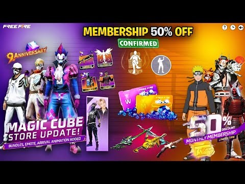 Monthly Membership 50% Off Confirm🤯💥 Next Magic Cube Store Update Naruto Return lFree Fire New Event