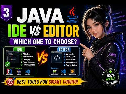 Java IDE vs Editor 🔥 | IntelliJ vs Eclipse vs VS Code (Best for Beginners?)