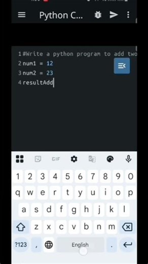 Python program to add two numbers