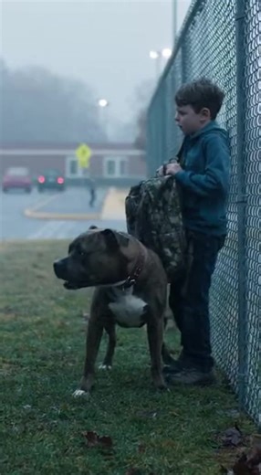 My "aggressive" rescue pit bull, Duke, pinned an 8-year-old boy to the school fence, snarling like a demon at anyone who stepped near. The principal was screaming, calling animal control to have him put down on the spot for "mauling" a student. Then I saw the boy’s backpack spill open, and my heart stopped—there was a loaded Glock 19 and a suicide note soaked in tears. It was a typical Tuesday morning in suburban Ohio, the kind of gray, damp morning where the fog clings to the windshield and eve