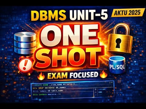 DBMS Unit-5 One Shot in Just 30 Minutes 🔥 | AKTU Exam