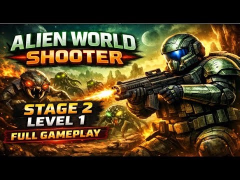 Alien World Shooter Stage 2 Level 1 Full Gameplay!