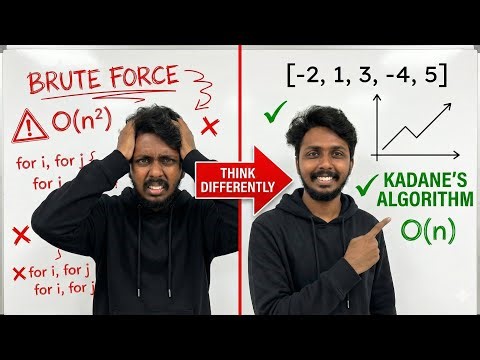 Maximum Sum Subarray | From Brute Force to Kadane’s Algorithm (Interview Explained)