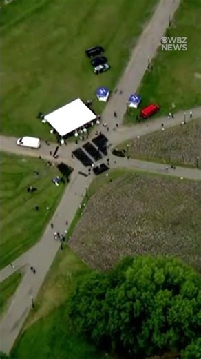 Patriotic display in Boston, Massachusetts ahead of Memorial Day