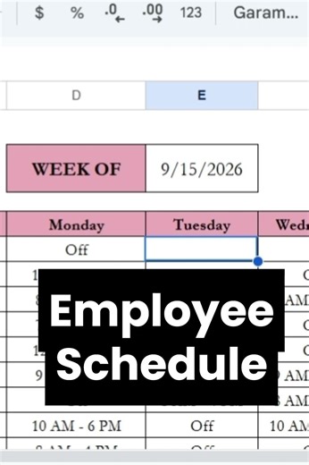 Employee Schedule Template, Business Management, Scheduling Staff Management Google Sheets Planner