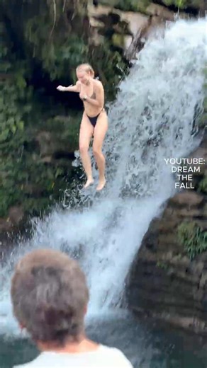 Angels Jumping into a Hidden Waterfall#waterfall #nature #adventure #travel #cliffjumping #usa