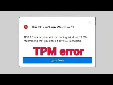 Bypass TPM error | Bypass Security error | Windows 11 OS installation error