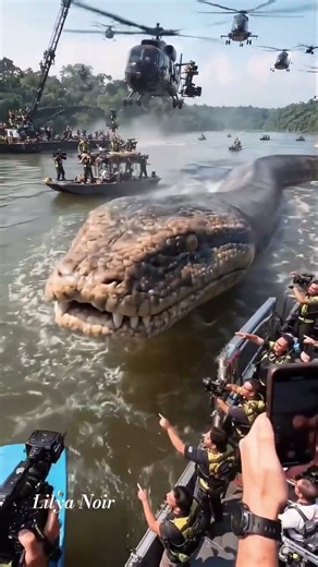 (Trending) Giant Python Stuns the World! 🐍🚁 #shorts# #GiantPython #Pyt #Viral #Epic #CGI #VFX #AIArt