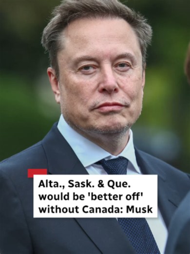 The world's richest man and former adviser to U.S. President Donald Trump once again weighed in on (or trolled, arguably) Canadian politics – posting on X that Quebec would be better off separating from Canada, along with Saskatchewan and Alberta. The tech trillionaire shared his views after replying to an X post about Quebec's new premier-designate's vow to separate the province from Canada. #ElonMusk #Canada #Referendum #Separation #News