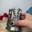 Vintage Dolphin Candle Holder Silver Tone Metal Nautical Ocean Decor