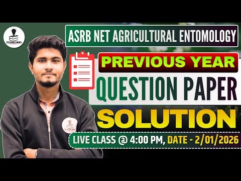 ASRB NET Entomology: Previous Year Paper Solution | ICAR NET Agricultural Entomology Solved Paper
