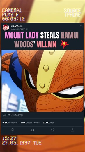 MOUNT LADY STEALS KAMUI WOODS' VILLAIN 💥 | #anime #animeedit #myheroacademia