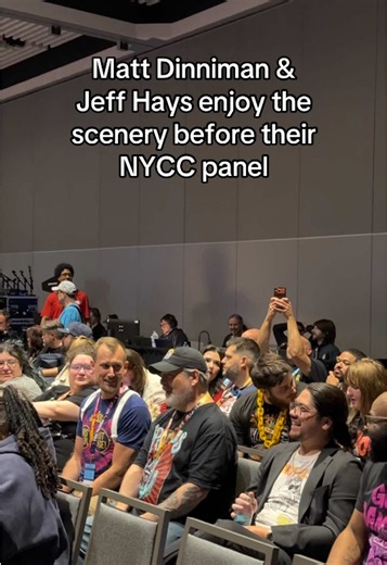 Before walking on stage for their NYCC panel, Matt & Jeff had to enjoy the view from the audience. #dungeoncrawlercarl @Matt Dinniman @soundbooththeater