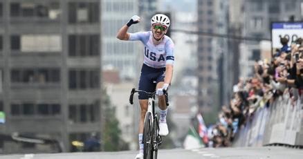 American Brandon McNulty claims men’s road race world title in Montreal