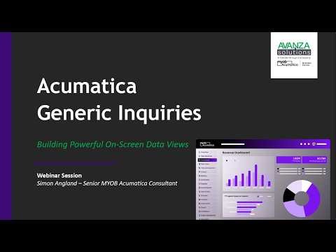 How to Use Generic Inquiries in MYOB Acumatica (Build, Filter, OData & More)