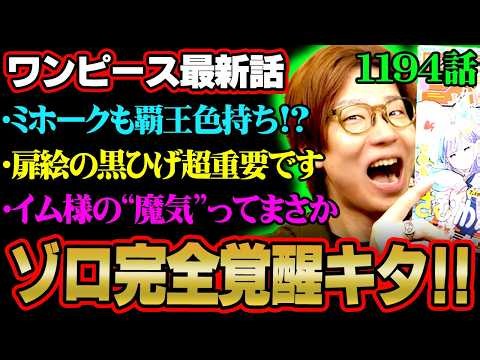 【ワンピース 1194話】ゾロ覇王色完全覚醒!!まさかミホークも使えるのか!?※ジャンプ ネタバレ 注意【 ONE PIECE 最新話 】