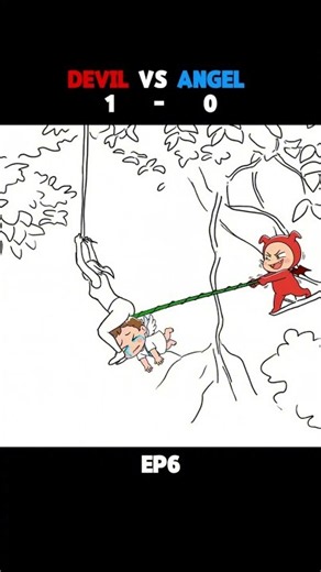 The Devil Vs The Angel -ep6- #funny #animation #illustration #devil #angel #usa #humor