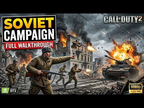 Call of Duty 2: Russian Campaign Walkthrough - The Battle of Stalingrad (2K 60FPS) - No Commentary