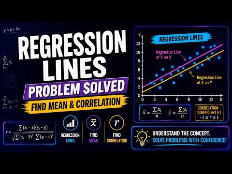 Regression Lines Problem Solved | Find Mean & Correlation | Marathi