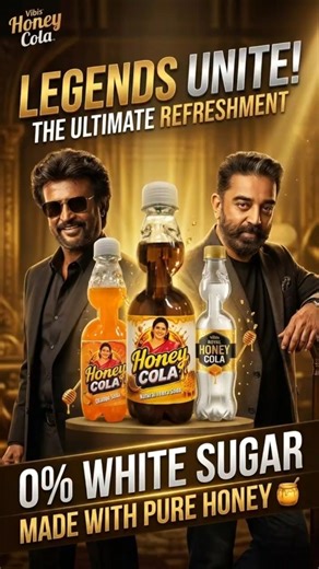 The Ultimate Crossover: Rajinikanth & Kamal Haasan in Epic AI Ad! | Honey Cola 🔥#shorts