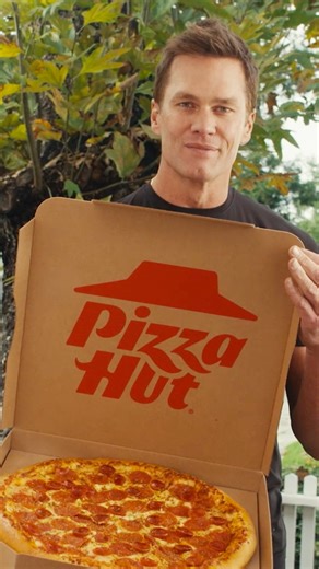 Pizza Hut 🍕 on Instagram: "What can we say? The man’s got a nice HUT. Pick up the Big New Yorker before the next big game for just $10 and maybe @tombrady will deliver it! Probably not though. #PizzaBeforeTheHut"