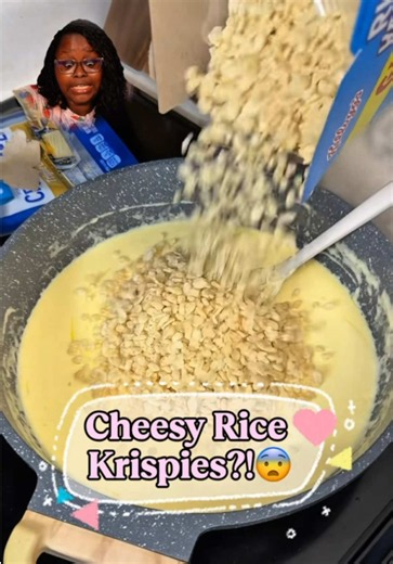 I made Rice Krispies Treats with Cheese?! This is absolutely insaneeeee😳 Would you try this?🤔 #creatorsearchinsights #homemadericekrispietreats #ricekrispytreats #ricekrispietreats #tastetest Credits to @Josh & Momma