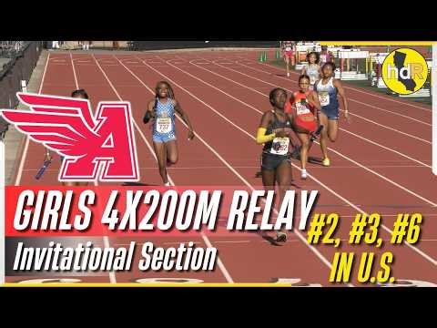 2026 TF - Arcadia Invitational - Girls 4x200M Relay Invitational - #2, #3, #6 U.S.!! CLOSE RACE!!!