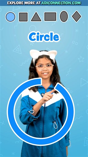 Learn Shapes in English 🔵 Circle, Square, Triangle & More | Adi Connection #shorts