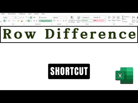 Find Row Difference in Excel