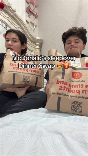 McDonald’s Dinner Swap #mcdonalds #bigmac #mukbang #izzyandmary #mcdonaldshacks
