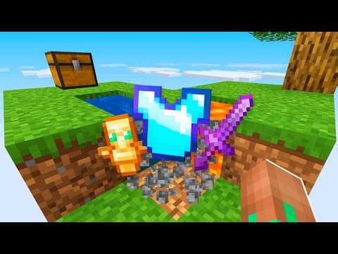 Minecraft SkyBlock, Pero Todos los Bloques Son Aleatorios!