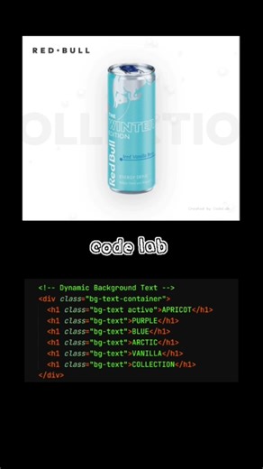 Red Bull Landing Page Animation (UI Concept)#coding #3danimation