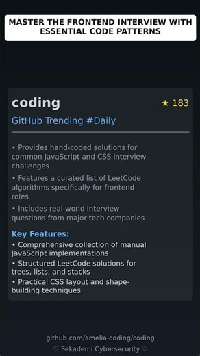GitHub Trending Repositories: amelia-coding/coding 🇬🇧
