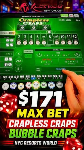 I Bet $171 on ONE ROLL of Bubble Craps… 🎲 #Shorts