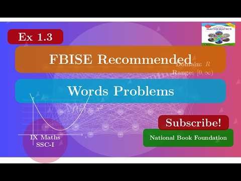 Class 9 Math | Exercise 1.3 Word Problems | FBISE | National Book Foundation | Complete Solutions