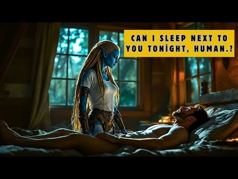 Can I sleep next to you tonight, human The beautiful alien girl came into my room at night Sci