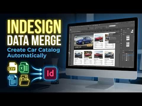 Adobe InDesign Data Merge Tutorial | Create Multiple Car Catalog Pages Automatically #adobeindesign