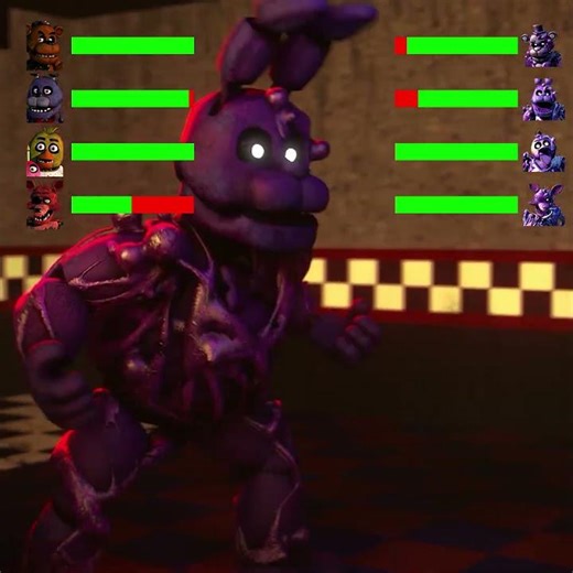 Toxic Bonnie duplicates himself FNAF Fight with Healthbars