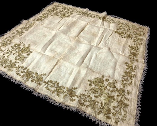 Antique Ottoman Greek Gold Metal Thread Embroidery, Late 1800s Cevre Folk Textile - Etsy