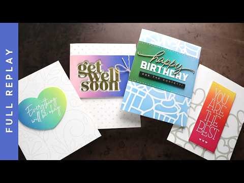 WEEKLY LIVE - Creating 4 cards with ink blend swatches!