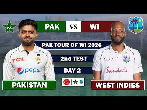 🔴LIVE: Pakistan vs West Indies, Match 2 Live Cricket Match • PAK v WI Match Comentary PAK BAT