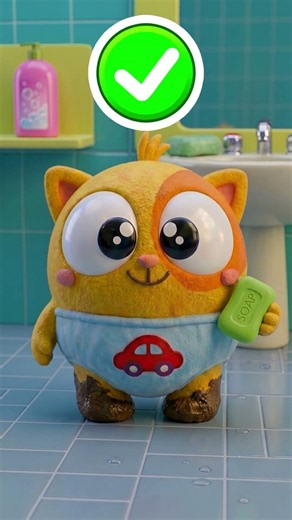 Wash your hands & face & feet 🧼 #kids #animation