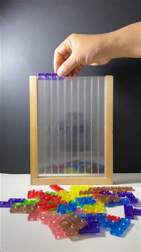 🧩 Aesthetic Tetris ASMR | Colorful Blocks on Black & White Setup