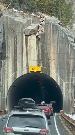 “Rockslide Crushes Tunnel Entrance” Glenwood Springs, Colorado — March 27, 2025 A line of traffic on a mountain highway narrowly escaped disaster Thursday when a massive section of a rock face collapsed directly over a tunnel entrance, sending tons of rock and debris crashing onto the road below. Dashcam video from a motorist waiting in line captures the terrifying moment. Panicked shouts of “Stop, stop!” are heard as a small puff of dust emerges from inside the tunnel. Seconds later, the rock w