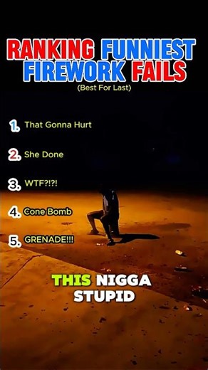 Ranking Funniest Firework Fails #shorts #funny #fails